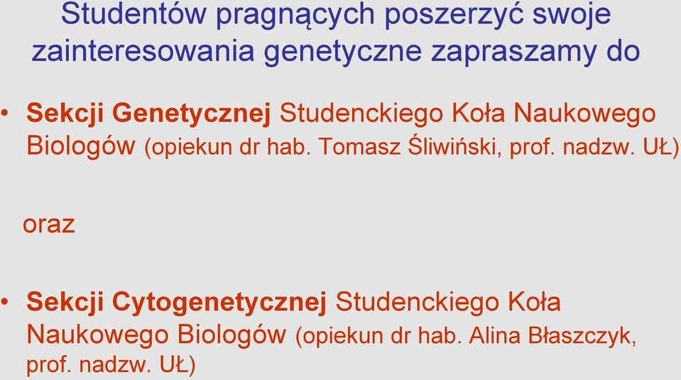 Tomasz Śliwiński, prof. nadzw.