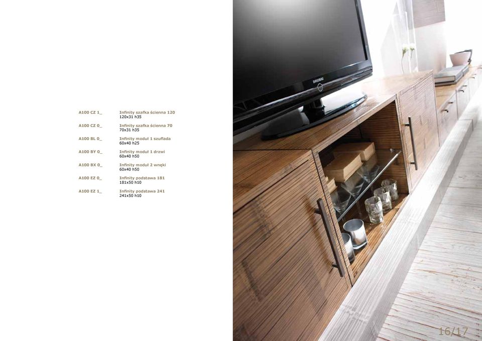 60x40 h25 Infinity moduł 1 drzwi 60x40 h50 Infinity moduł 2 wnęki 60x40 h50 A100