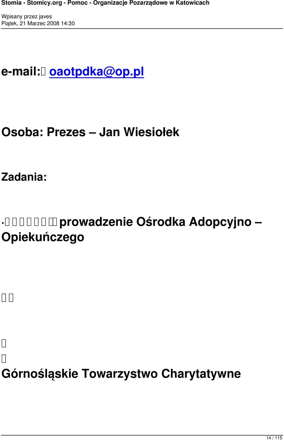 Zadania: prowadzenie Ośrodka
