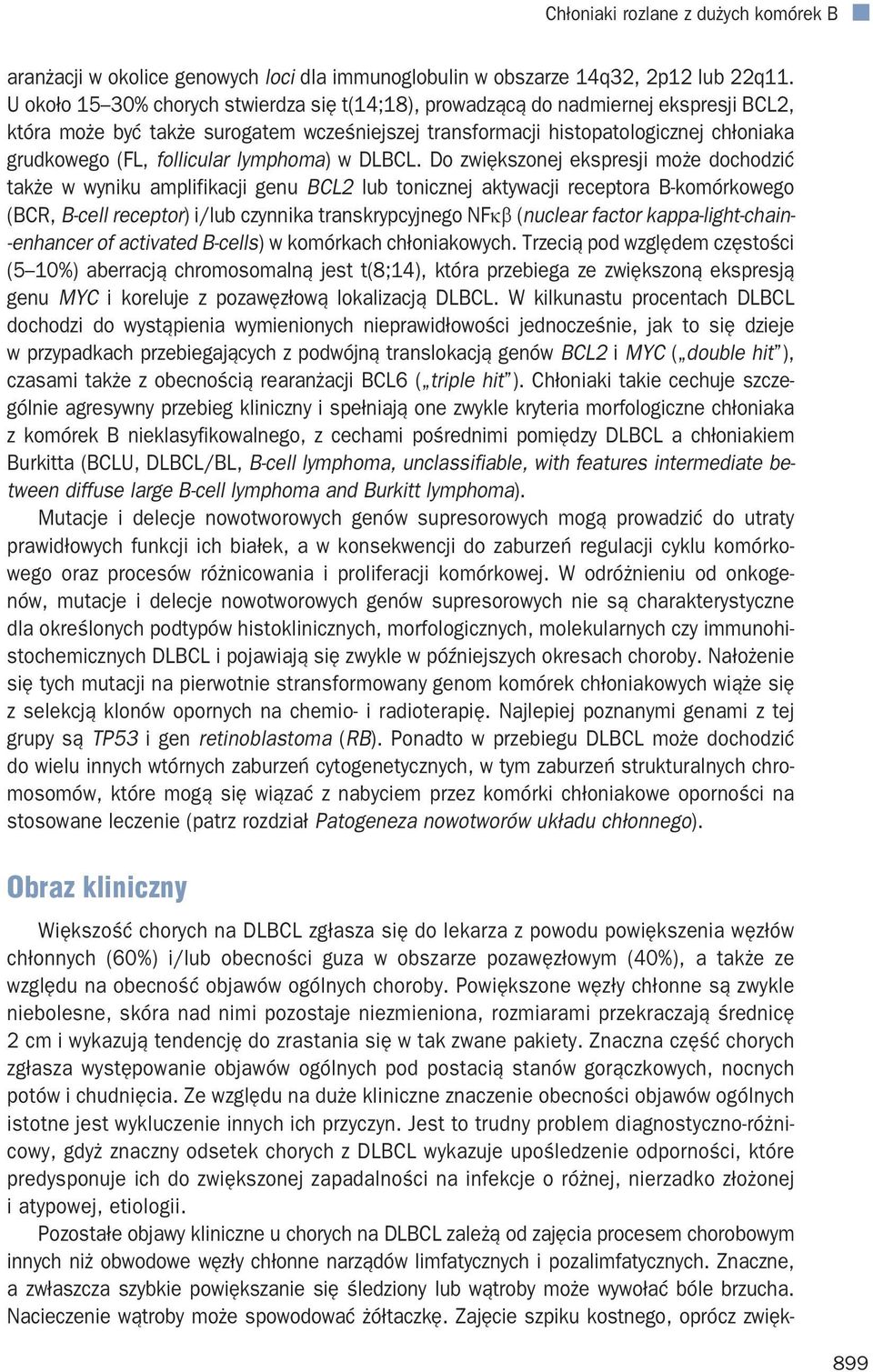 follicular lymphoma) w DLBCL.