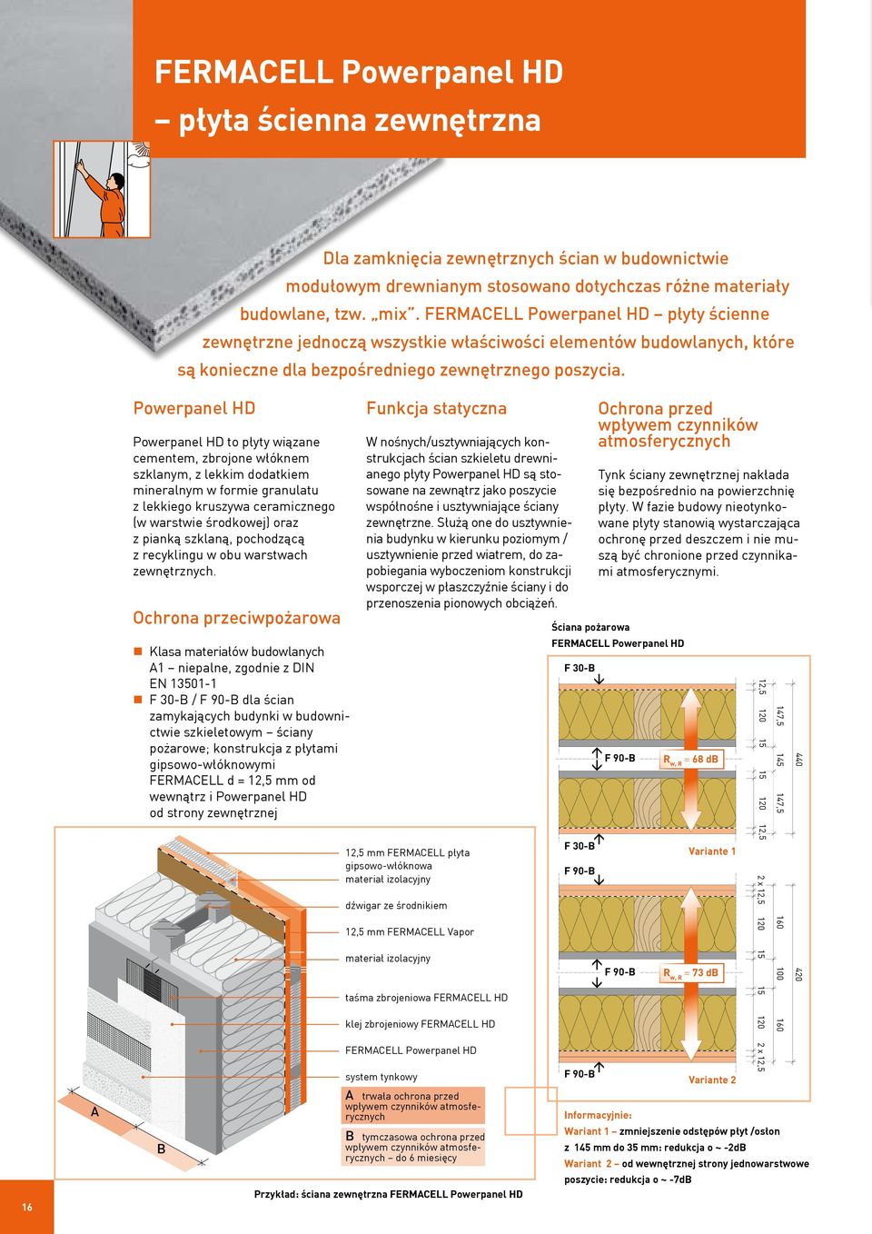 Powerpanel HD Powerpanel HD to płyty wiązane cementem, zbrojone włóknem szklanym, z lekkim dodatkiem mineralnym w formie granulatu z lekkiego kruszywa ceramicznego (w warstwie środkowej) oraz z
