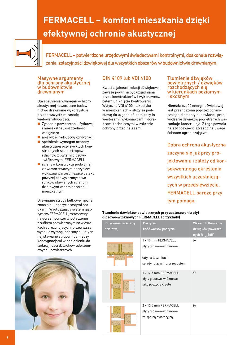 Masywne argumenty dla ochrony akustycznej w budownictwie drewnianym Dla spełnienia wymagań ochrony akustycznej nowoczesne budownictwo drewniane wykorzystuje przede wszystkim zasadę wielowarstwowości.