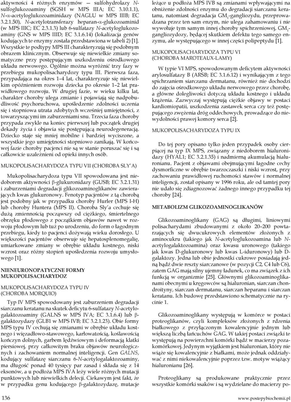 Wszystkie te podtypy MPS III charakteryzują się podobnym obrazem klinicznym. Obserwuje się niewielkie zmiany somatyczne przy postępującym uszkodzeniu ośrodkowego układu nerwowego.