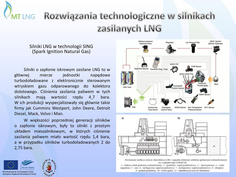 W ich produkcji wyspecjalizowały się głównie takie firmy jak Cummins Westport, John Deere, Detroit Diesel, Mack, Volvo i Man.