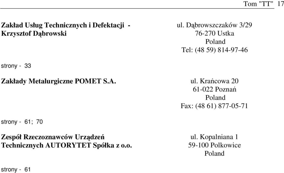 POMET S.A. ul.