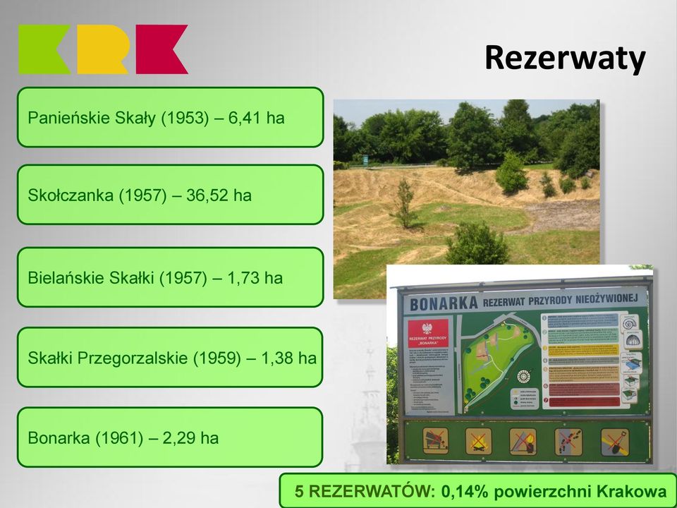 (1957) 1,73 ha Skałki Przegorzalskie (1959) 1,38