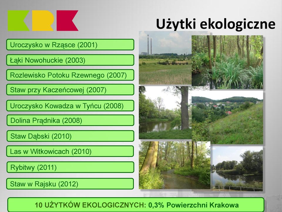 (2008) Dolina Prądnika (2008) Staw Dąbski (2010) Las w Witkowicach (2010)