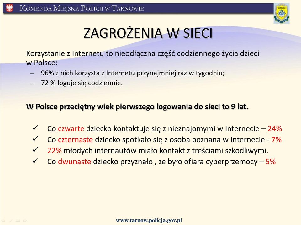 W Polsce przeciętny wiek pierwszego logowania do sieci to 9 lat.