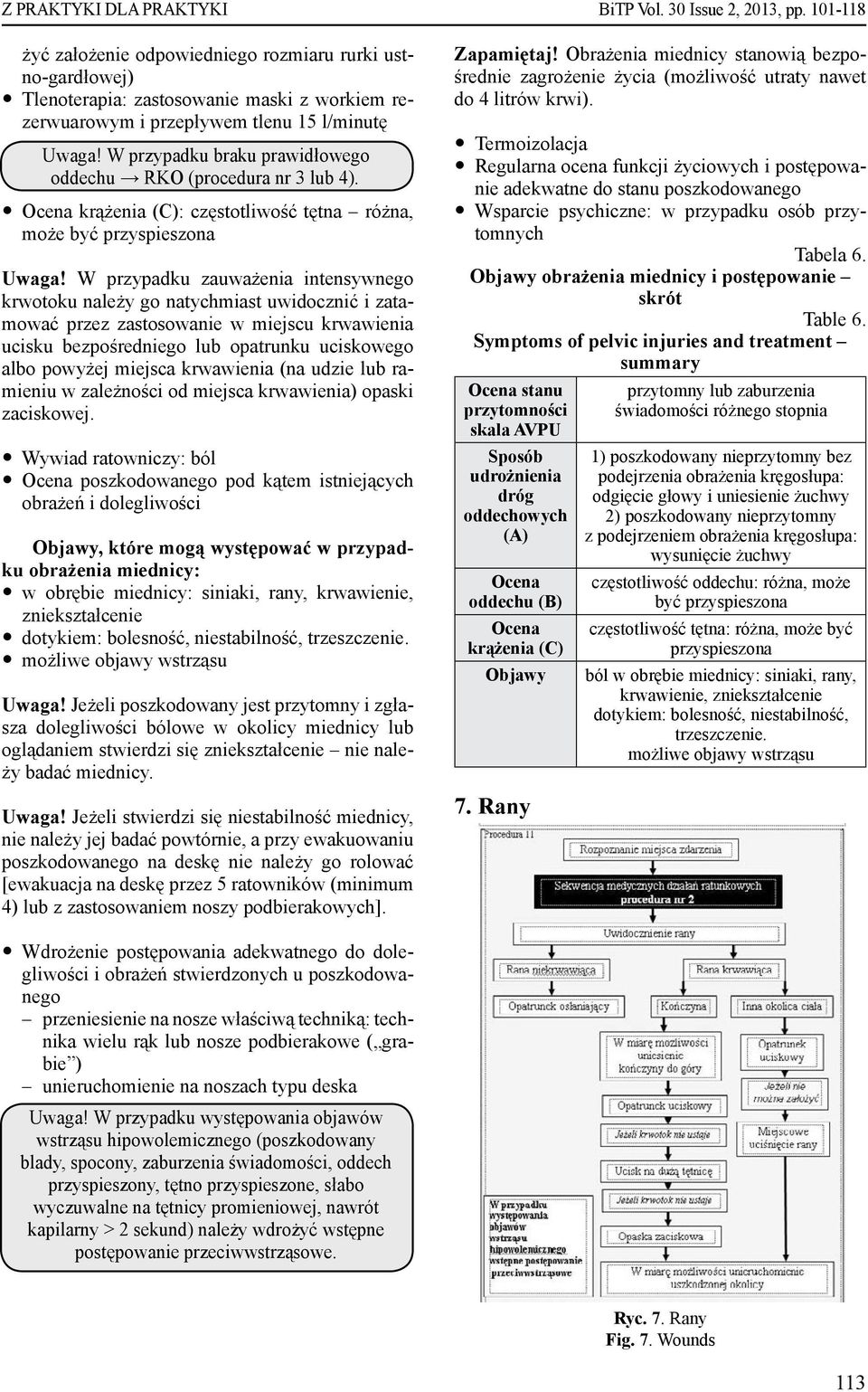 y krążenia (C): częstotliwość tętna różna, może być przyspieszona y Wywiad ratowniczy: ból y poszkodowanego pod kątem istniejących obrażeń i dolegliwości Objawy, które mogą występować w przypadku