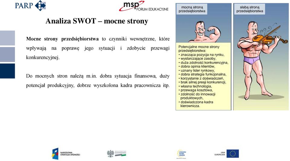 przewagi konkurencyjnej. Do mocnych stron należą m.in.