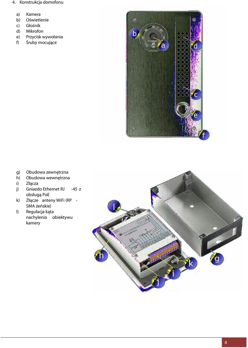 Obudowa wewnętrzna Złącza Gniazdo Ethernet RJ -45 z obsługą PoE Złącze