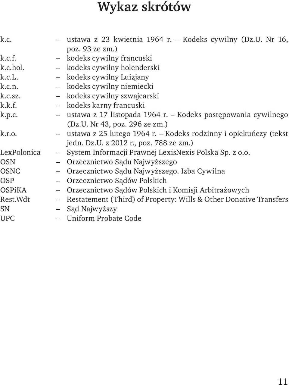 Kodeks rodzinny i opiekuńczy (tekst jedn. Dz.U. z 2012 r., poz. 788 ze zm.) Lex Polonica System Informacji Prawnej LexisNexis Polska Sp. z o.o. OSN Orzecznictwo Sądu Najwyższego OSNC Orzecznictwo Sądu Najwyższego.