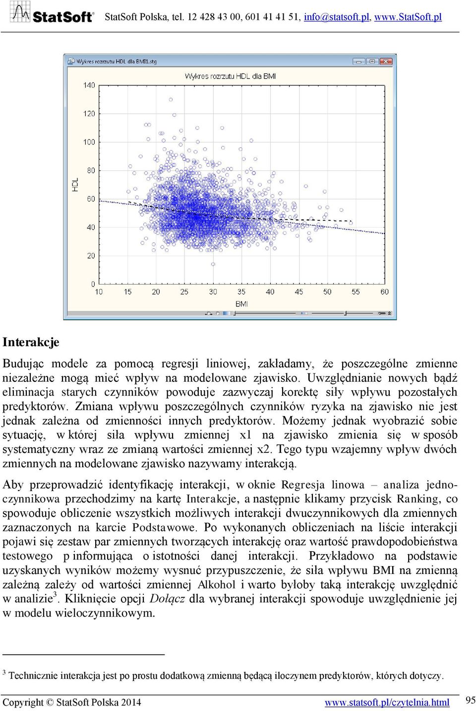 Zmiana wpływu poszczególnych czynników ryzyka na zjawisko nie jest jednak zależna od zmienności innych predyktorów.