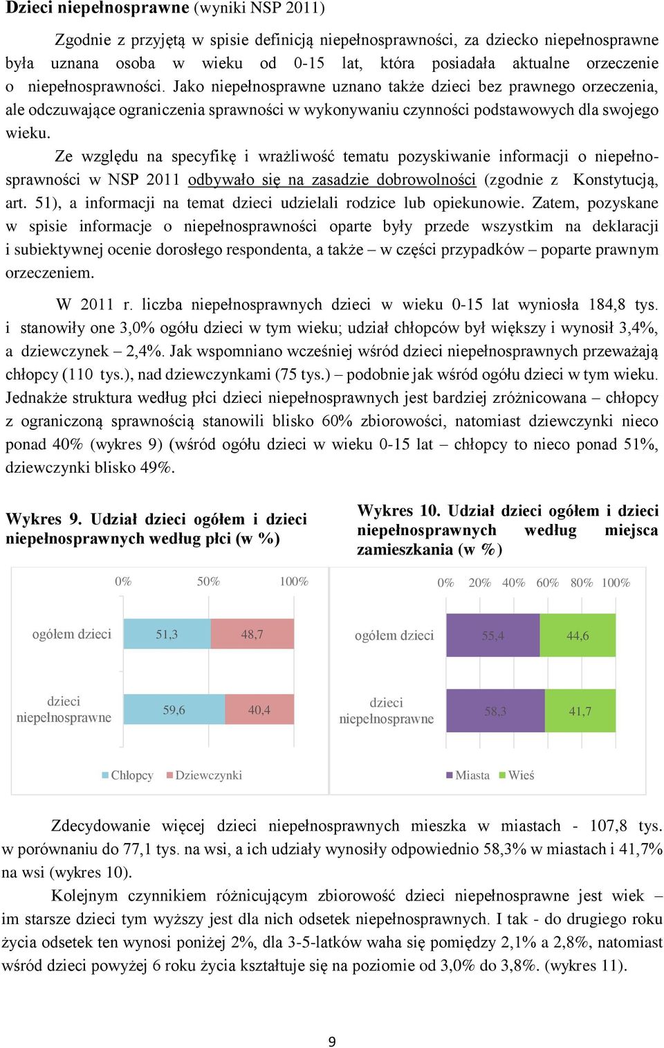 Ze względu na specyfikę i wrażliwość tematu pozyskiwanie informacji o niepełnosprawności w NSP 2011 odbywało się na zasadzie dobrowolności (zgodnie z Konstytucją, art.