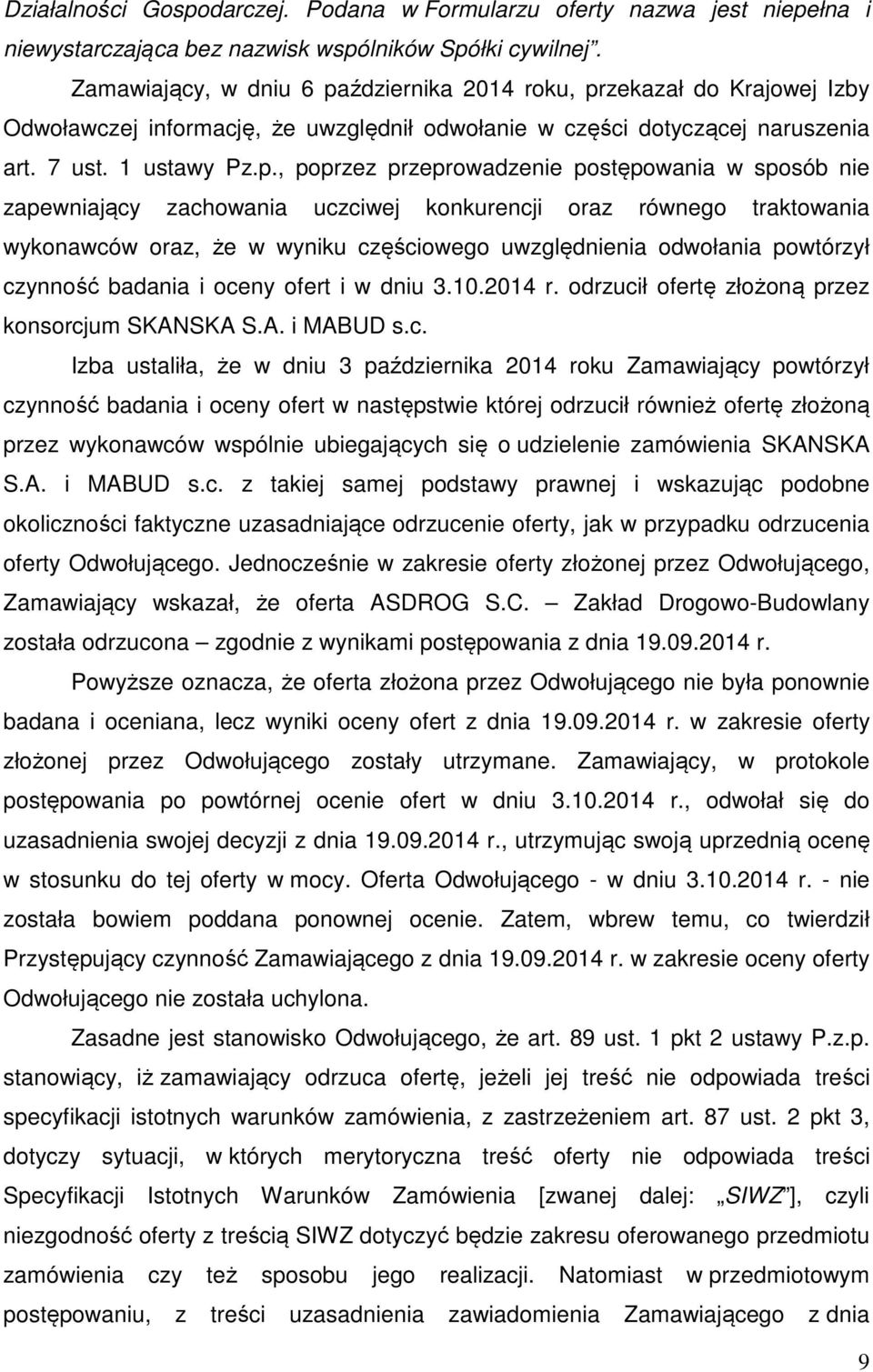ździernika 2014 roku, pr