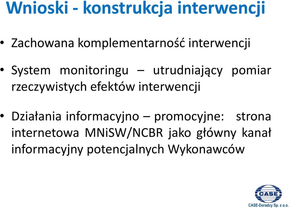 efektów interwencji Działania informacyjno promocyjne: strona