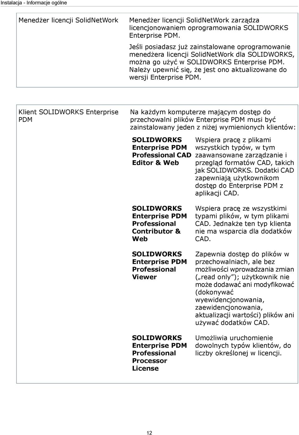 Należy upewnić się, że jest ono aktualizowane do wersji Enterprise PDM.