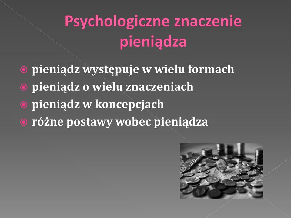 znaczeniach pieniądz w