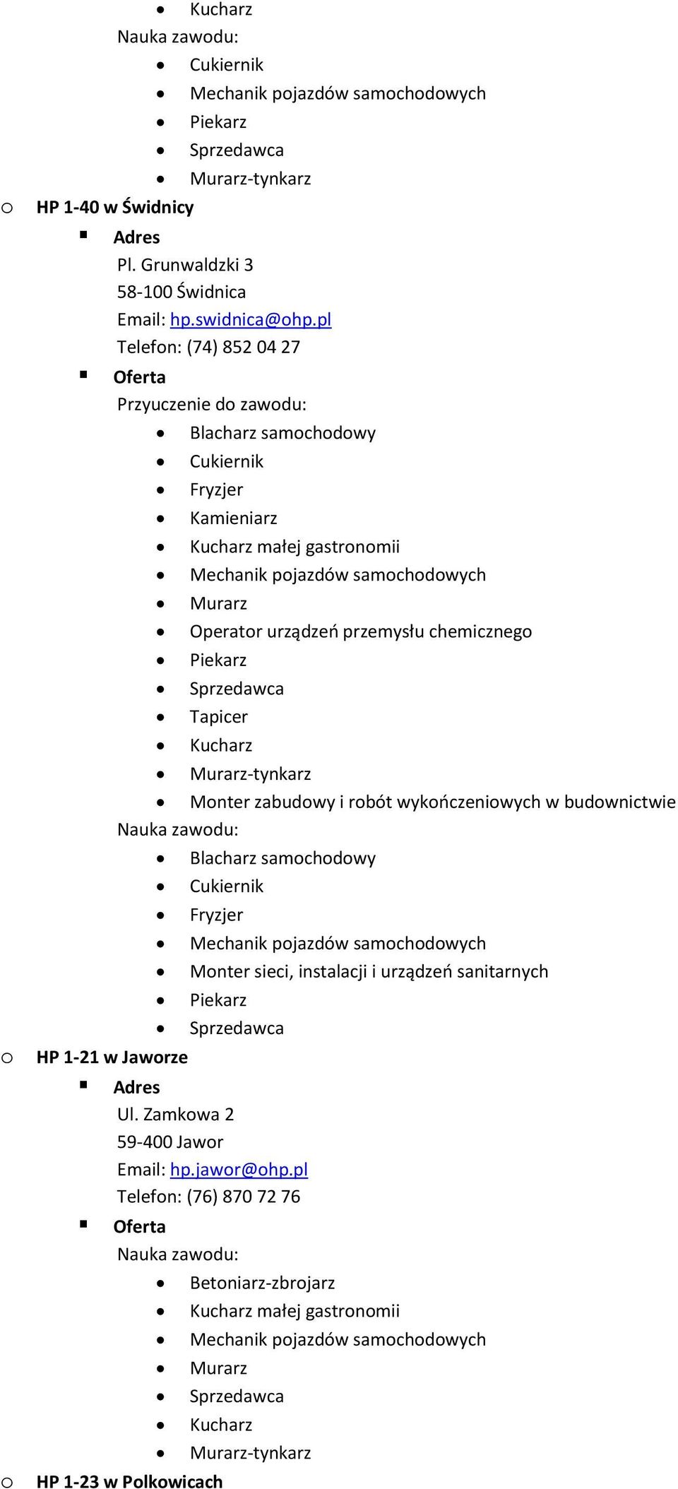 Tapicer -tynkarz Monter zabudowy i robót wykończeniowych w budownictwie Blacharz samochodowy o HP 1-21 w