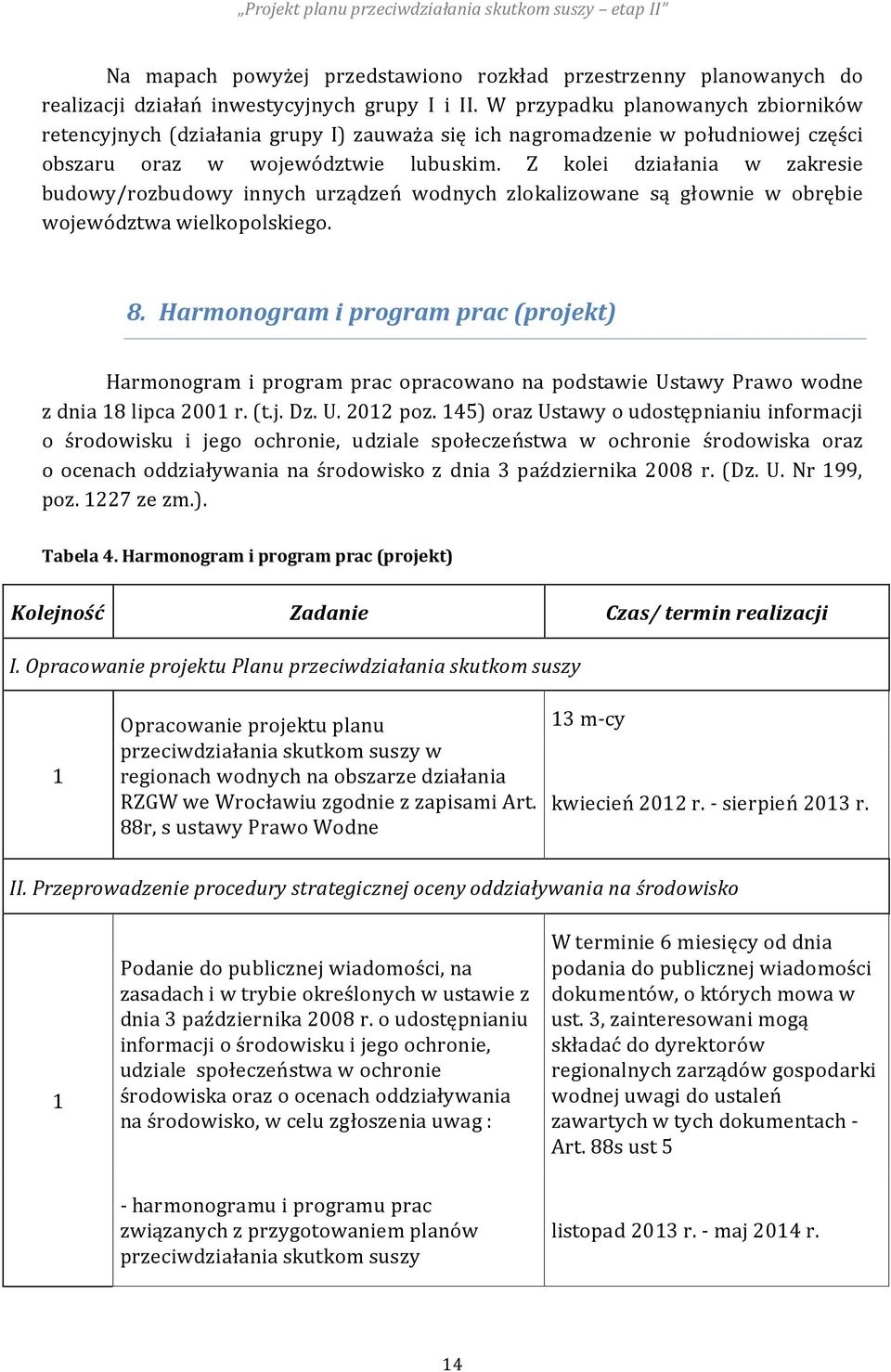 Z kolei działania w zakresie budowy/rozbudowy innych urządzeń wodnych zlokalizowane są głownie w obrębie województwa wielkopolskiego. 8.