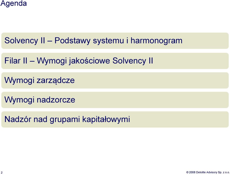 Solvency II Wymogi zarządcze Wymogi