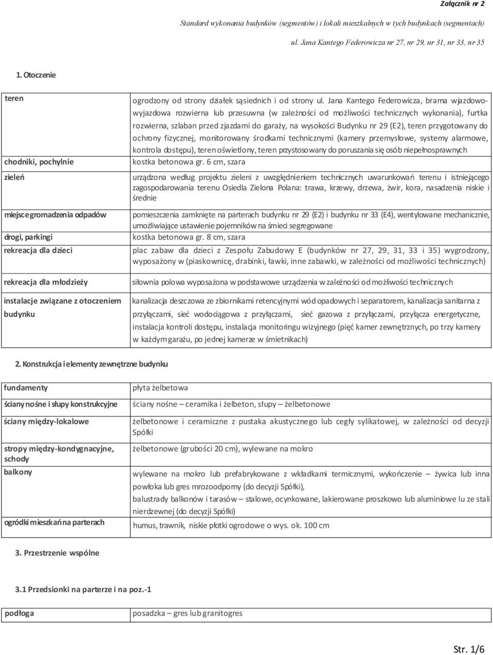 Jana Kantego Federowicza, brama wjazdowowyjazdowa rozwierna lub przesuwna (w zależności od możliwości technicznych wykonania), furtka rozwierna, szlaban przed zjazdami do garaży, na wysokości Budynku