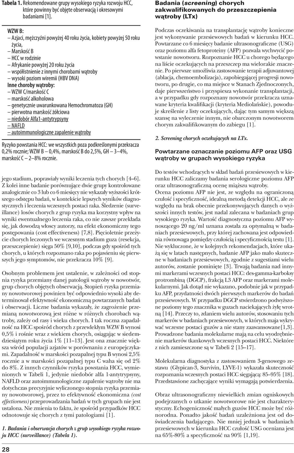wiremii (HBV DNA) Inne choroby wątroby: WZW C/marskość C marskość alkoholowa genetycznie uwarunkowana Hemochromatoza (GH) pierwotna marskość żółciowa niedobór Alfa1-antytrypsyny NAFLD