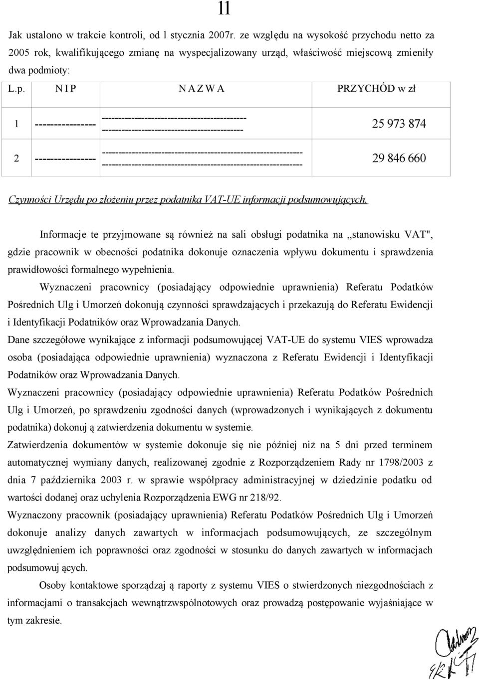 zychodu netto za 2005 rok, kwalifikującego zmianę na wyspe