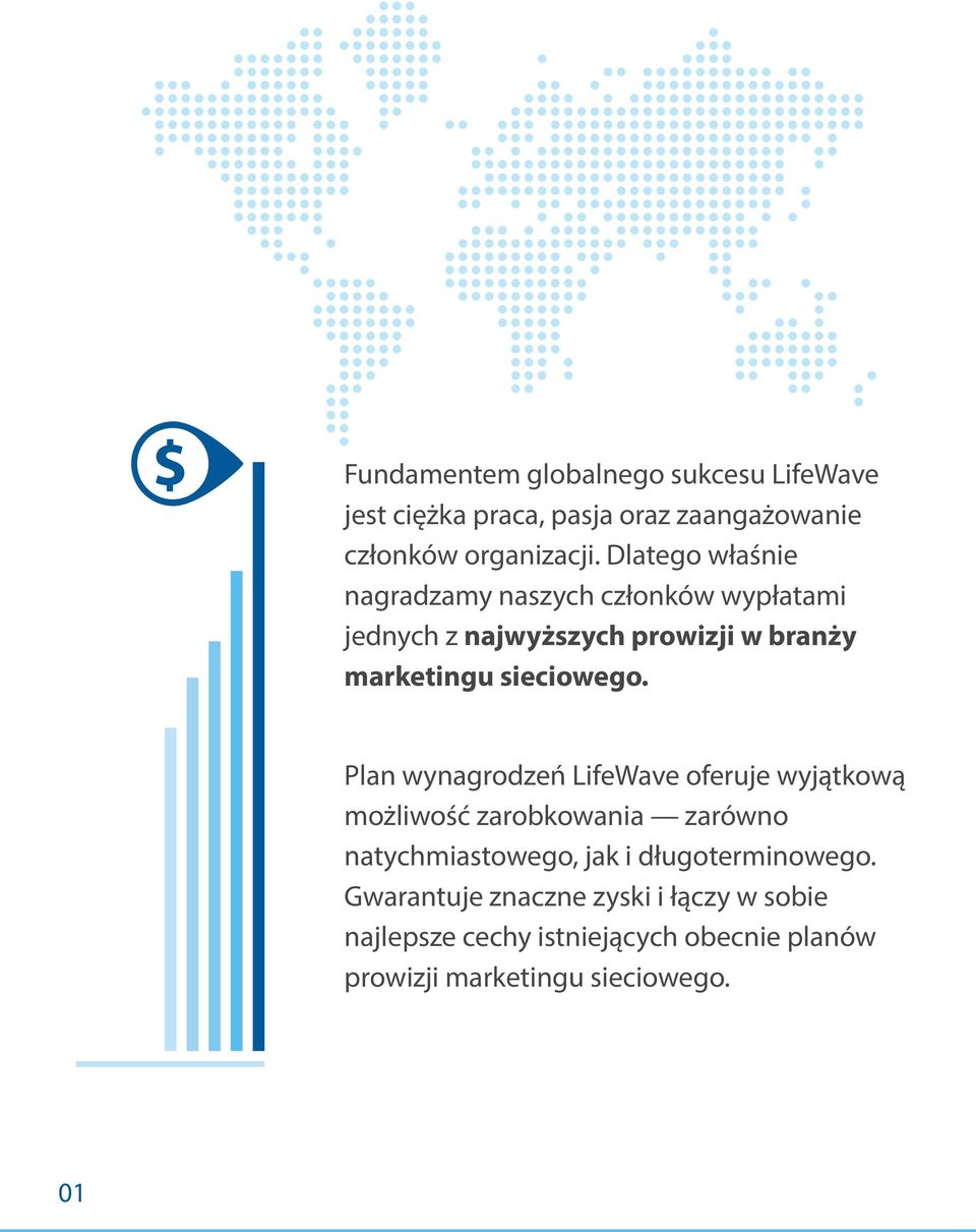 Plan wynagrodzeń LifeWave oferuje wyjątkową możliwość zarobkowania zarówno natychmiastowego, jak i długoterminowego.