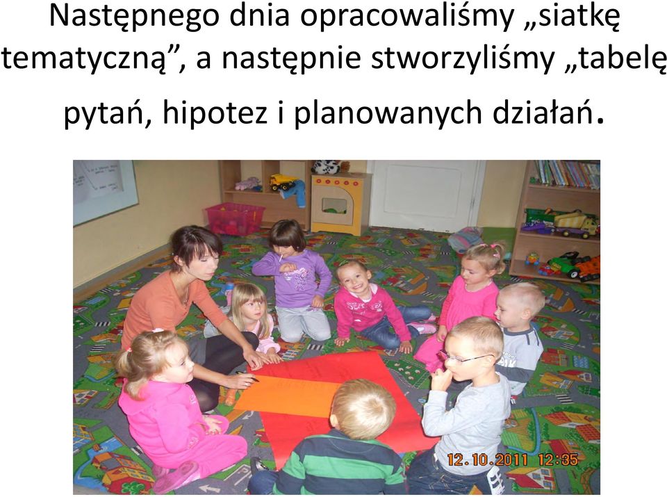 następnie stworzyliśmy tabelę