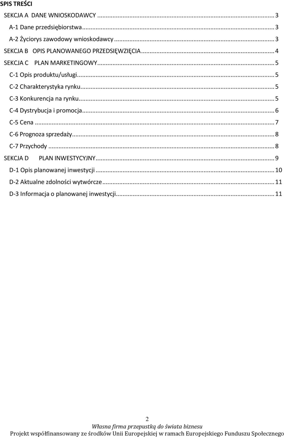 .. 5 C-2 Charakterystyka rynku... 5 C-3 Konkurencja na rynku... 5 C-4 Dystrybucja i promocja... 6 C-5 Cena... 7 C-6 Prognoza sprzedaży.