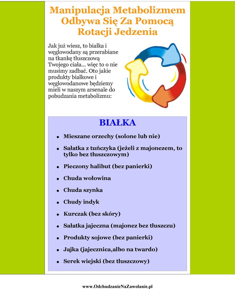 Oto jakie produkty białkowe i węglowodanowe będziemy mieli w naszym arsenale do pobudzania metabolizmu: BIAŁKA Mieszane orzechy (solone lub nie) Sałatka z