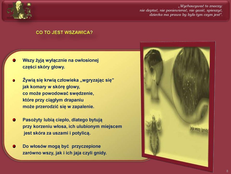 Żywią się krwią człowieka wgryzając się jak komary w skórę głowy, co może powodować swędzenie, które przy ciągłym drapaniu może