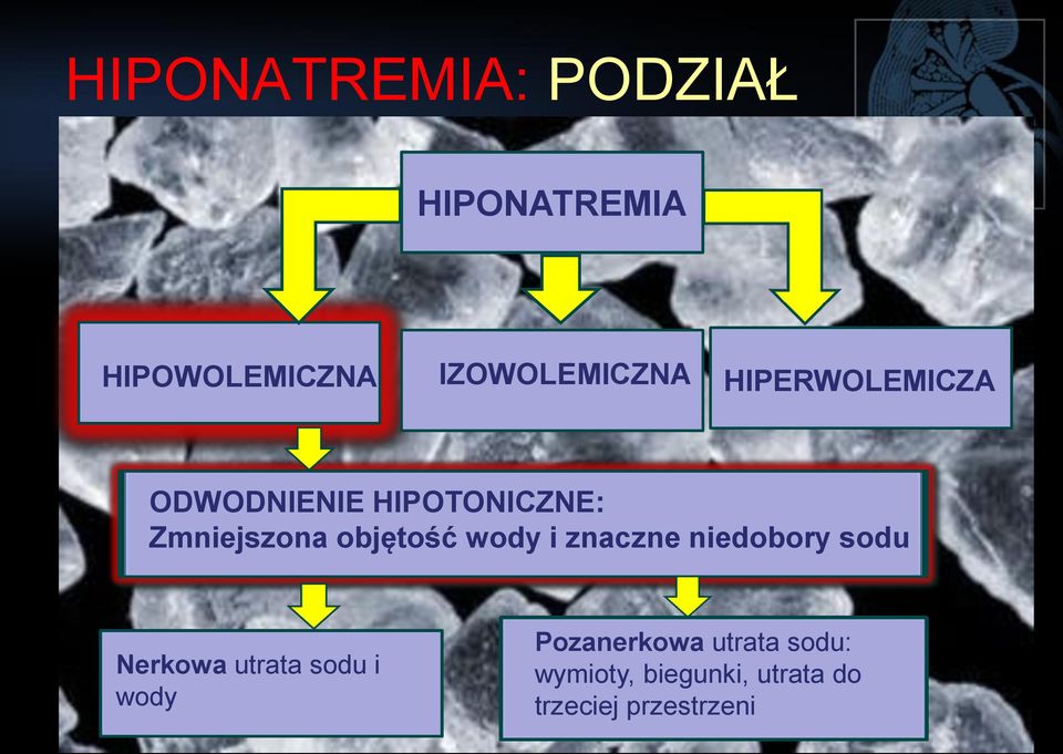 wody i znaczne niedobory sodu Nerkowa utrata sodu i wody