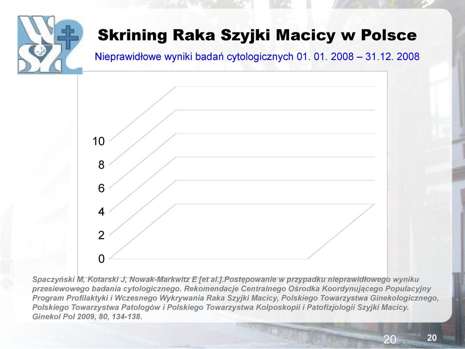 postępowanie w przypadku nieprawidłowego wyniku przesiewowego badania cytologicznego.