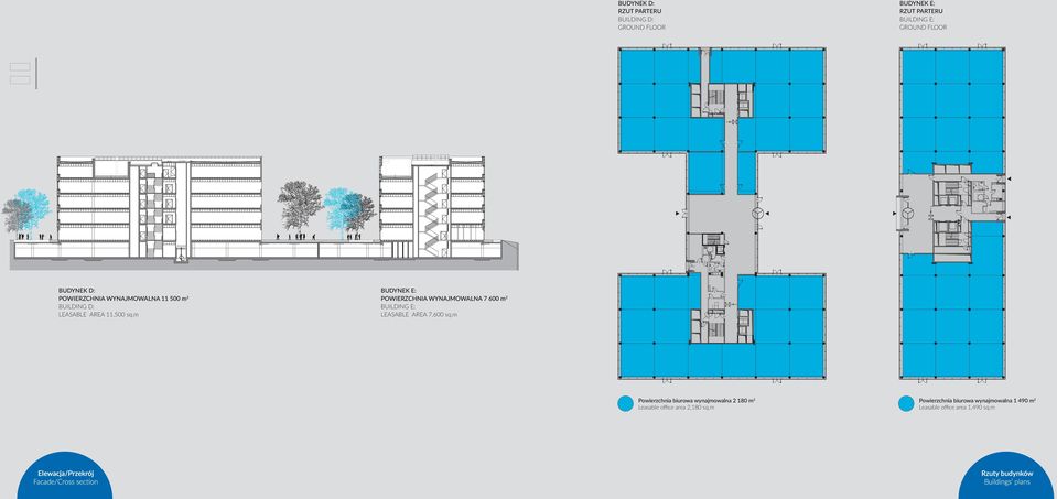m BUDYNEK E: POWIERZCHNIA WYNAJMOWALNA 7 600 m 2 BUILDING E: LEASABLE AREA 7,600 sq.