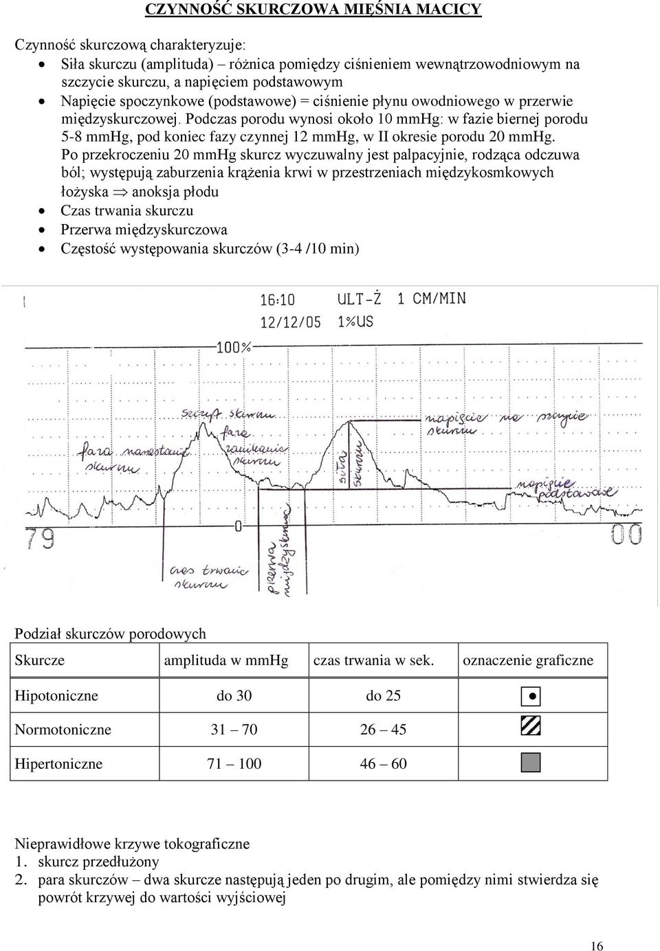 Podczas porodu wynosi około 10 mmhg: w fazie biernej porodu 5-8 mmhg, pod koniec fazy czynnej 12 mmhg, w II okresie porodu 20 mmhg.