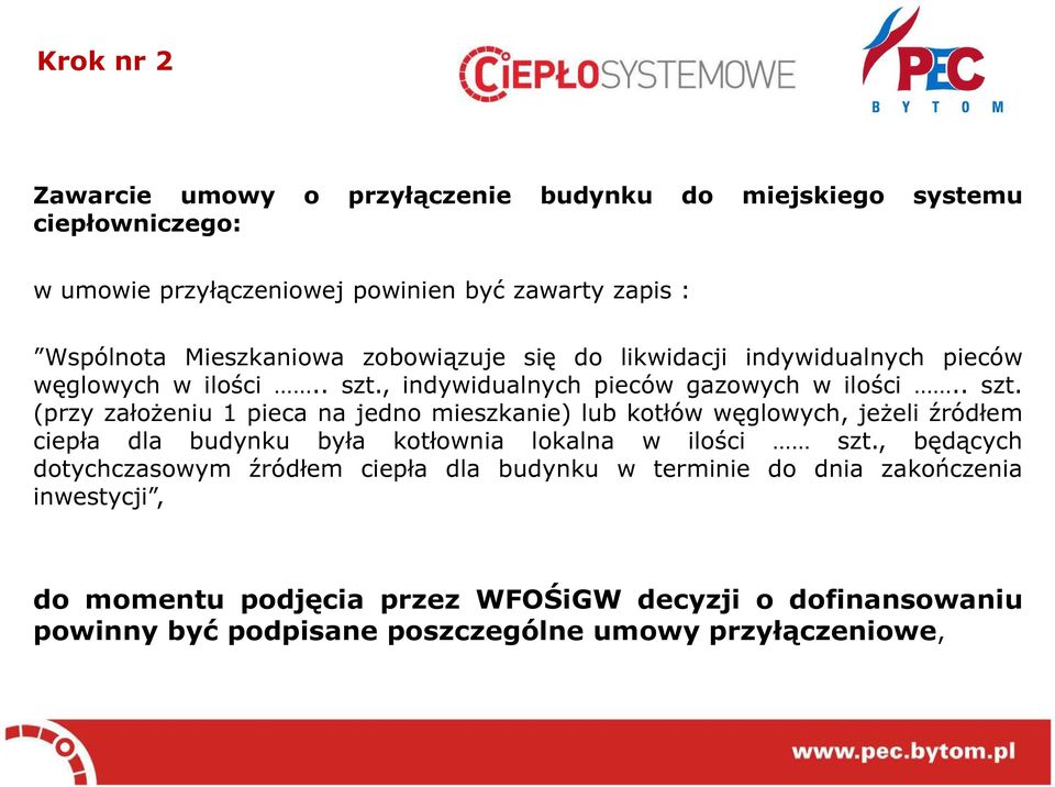 , indywidualnych pieców gazowych w ilości.. szt.