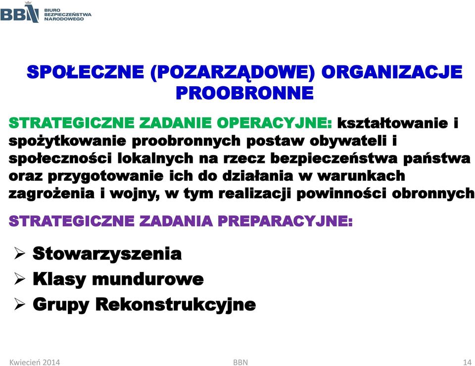 oraz przygotowanie ich do działania w warunkach zagrożenia i wojny, w tym realizacji powinności