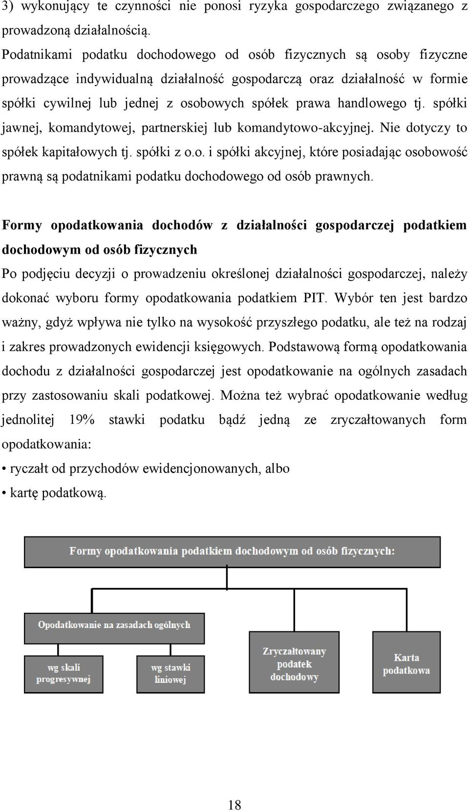 handlowego tj. spółki jawnej, komandytowej, partnerskiej lub komandytowo-akcyjnej. Nie dotyczy to spółek kapitałowych tj. spółki z o.o. i spółki akcyjnej, które posiadając osobowość prawną są podatnikami podatku dochodowego od osób prawnych.