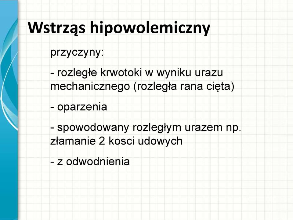 rana cięta) - oparzenia - spowodowany rozległym