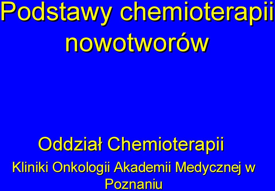 Chemioterapii Kliniki