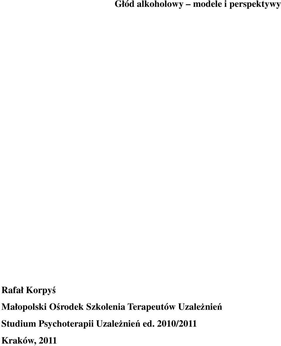 Szkolenia Terapeutów Uzależnień Studium