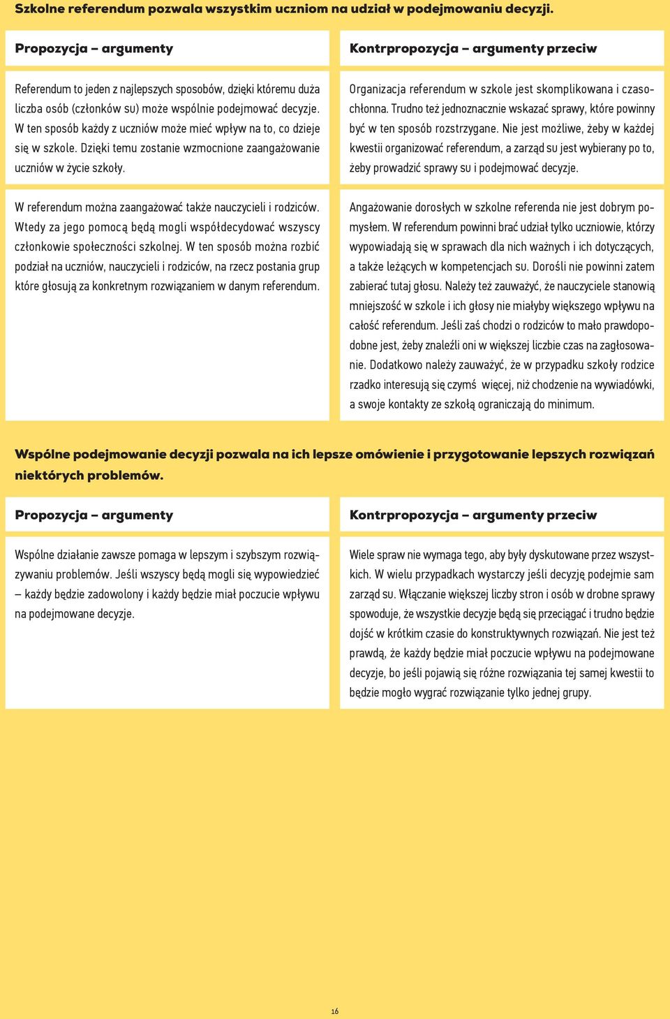 Dzięki temu zostanie wzmocnione zaangażowanie uczniów w życie szkoły. Organizacja referendum w szkole jest skomplikowana i czasochłonna.