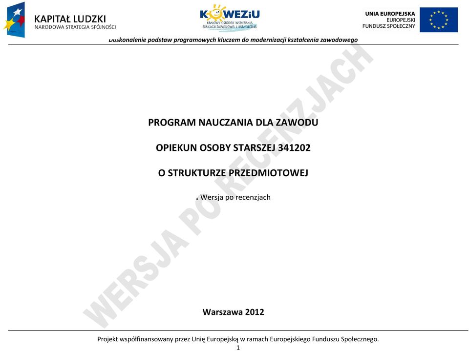 Wersja po recenzjach Warszawa 2012 rojekt