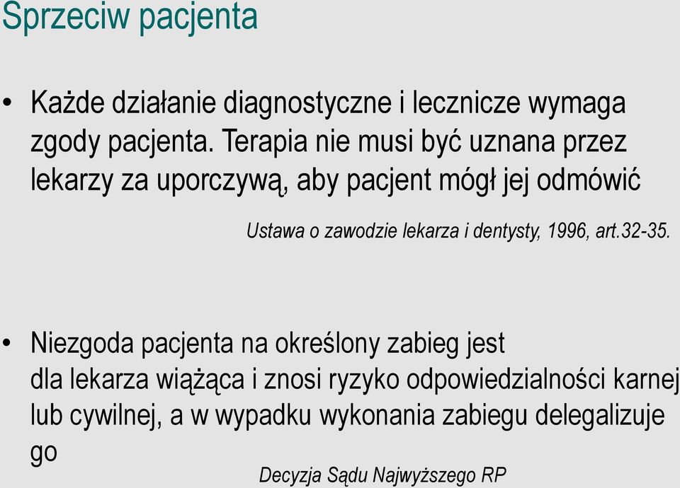 lekarza i dentysty, 1996, art.32-35.