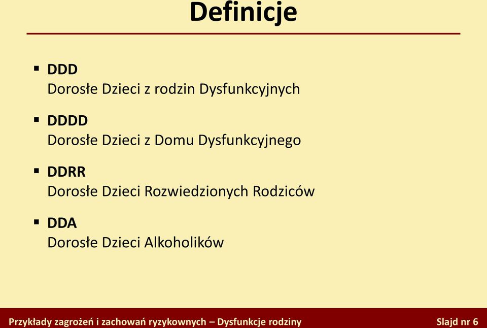 Dysfunkcyjnego DDRR Dorosłe Dzieci