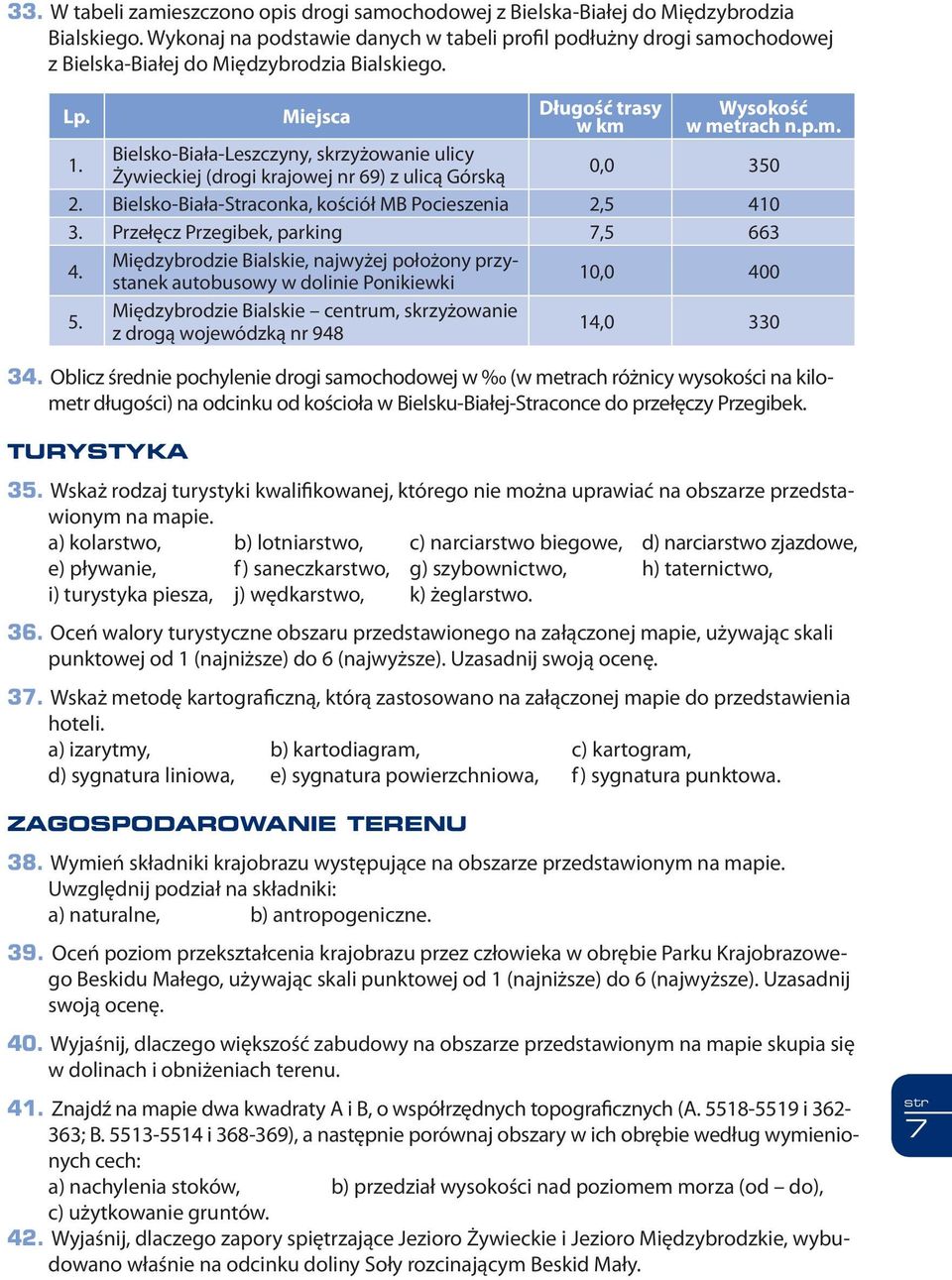 Bielsko-Biała-Leszczyny, skrzyżowanie ulicy Żywieckiej (drogi krajowej nr 69) z ulicą Górską 0,0 350 2. Bielsko-Biała-Straconka, kościół MB Pocieszenia 2,5 410 3.