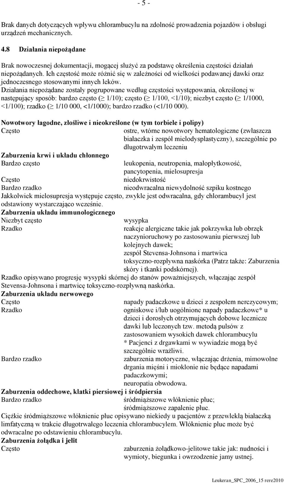 Ich częstość może różnić się w zależności od wielkości podawanej dawki oraz jednoczesnego stosowanymi innych leków.