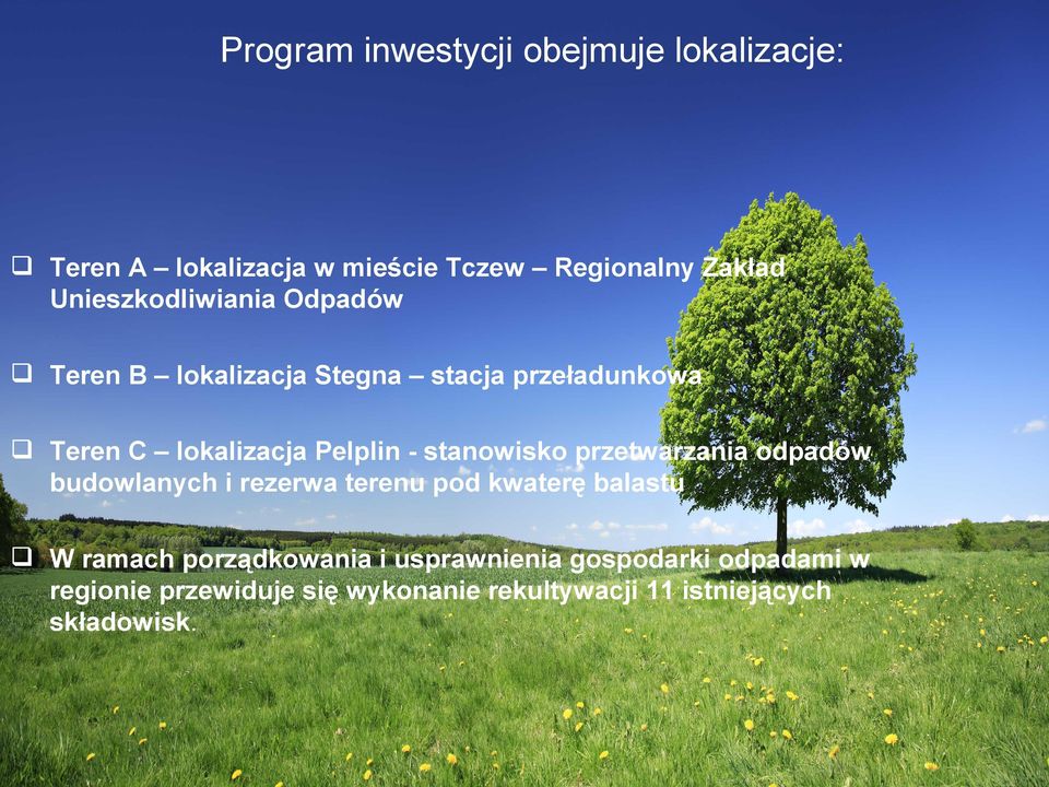stanowisko przetwarzania odpadów budowlanych i rezerwa terenu pod kwaterę balastu W ramach
